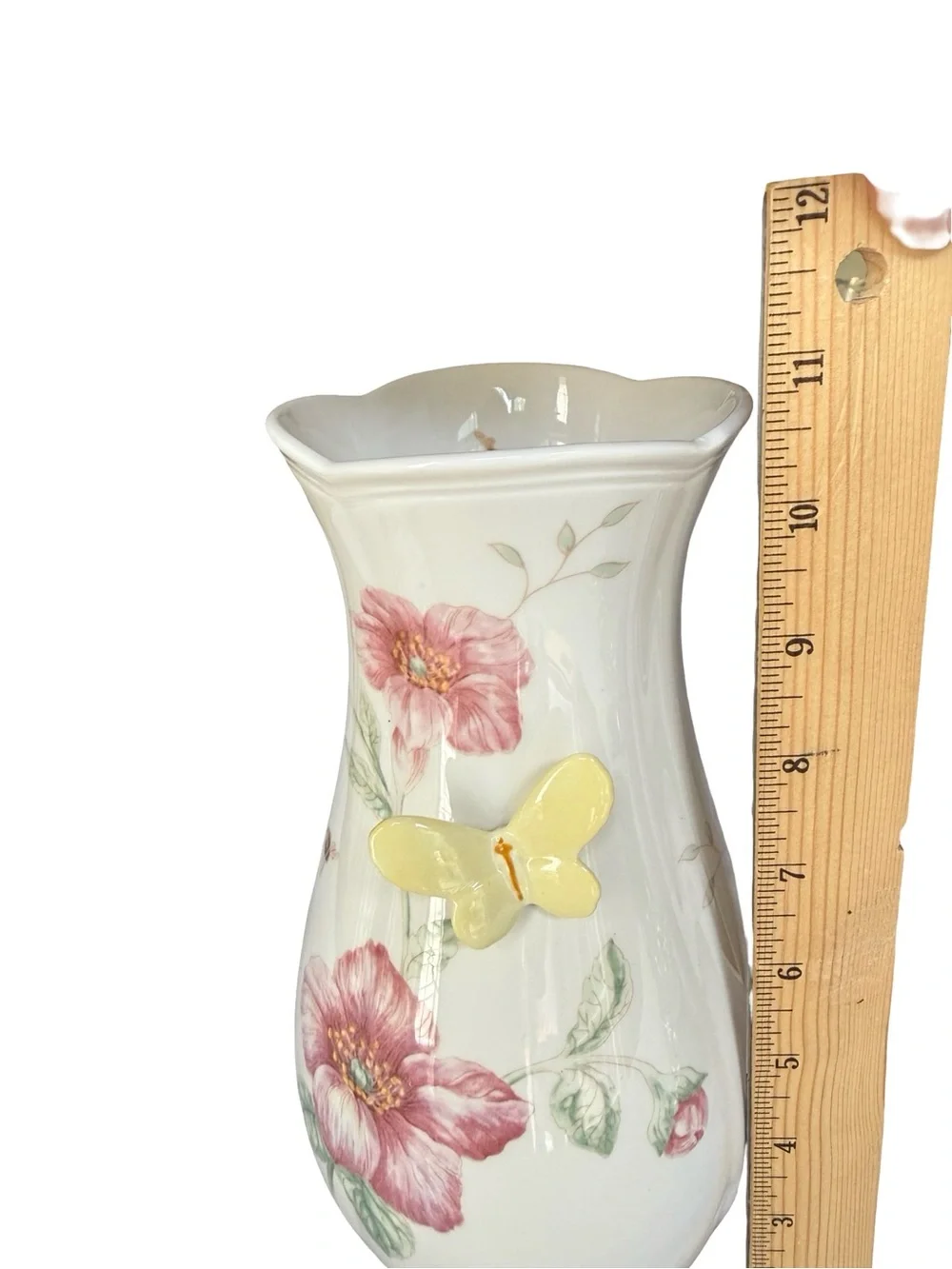 Lenox “Butterfly Meadow” Vase with Flower, Bee and Butterfly Accents 11”